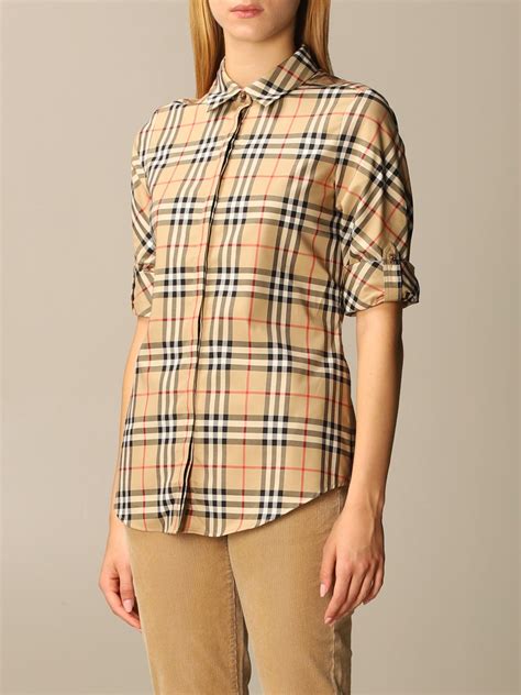 burberry camicia cotone motivi check tasca|Camicia cropped in cotone con motivo Check (Floss) .